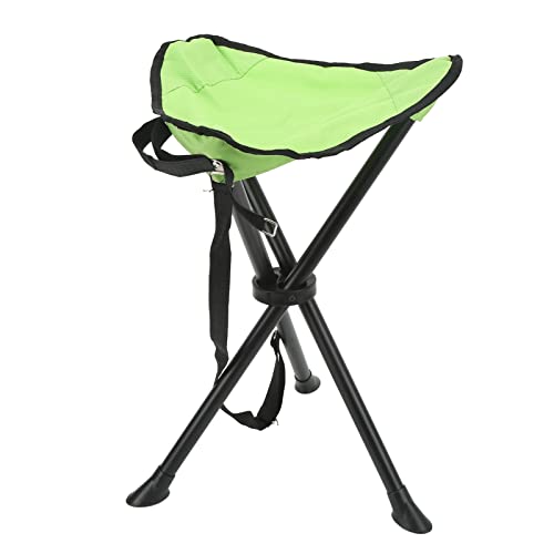 SPYMINNPOO Klappbarer Stativ Hocker, Anti-Rutsch-tragbarer Faltbarer Stuhl für Camping, Angeln, Picknics, 200kg Last Lager, PVC-wasserdichte Beschichtung (Green) von SPYMINNPOO