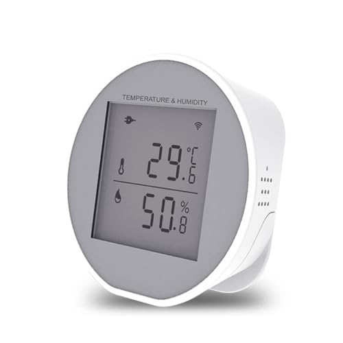 SPYMINNPOO Smart WiFi -Temperaturfeuchtigkeitsmonitor, Remote -Monitor für Weinkeller Greenhouses Keller, LCD Display, Alexa von SPYMINNPOO