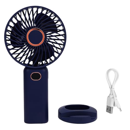 SPYMINNPOO Tragbarer Lüfter mit Basis für Zuhause und Außen-, Handheld -Lüfter, 5 Zahnräder, Digitales Display Wiederaufladbar von SPYMINNPOO