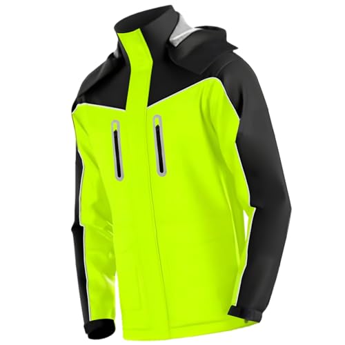 SPYMINNPOO Wind & Water Proof Mantel, Reflektierende Streifen, Regenausrüstung mit Kapuze mit Einer Bewertung von 10000 Mm, für Outdoor -Sportarten (EU -Größe XL) von SPYMINNPOO