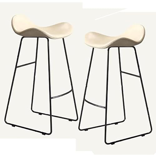 SPYQKHSH Barhocker 2er-Set, PU-gepolsterte hohe Barstühle, industrieller Hochstuhl, mit gepolsterter Metallfußstütze, for Küche, Wohnzimmer, Freizeitbereich(Color:F,Size:65CM) von SPYQKHSH