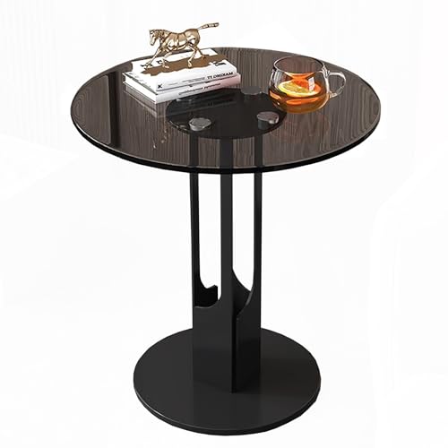 SPYQKHSH Beistelltische Moderner Couchtisch aus Glas Runder Sofa-Beistelltisch Nachttische Balkon-Freizeittisch for Wohnzimmer und Schlafzimmer(B,40X55CM) von SPYQKHSH