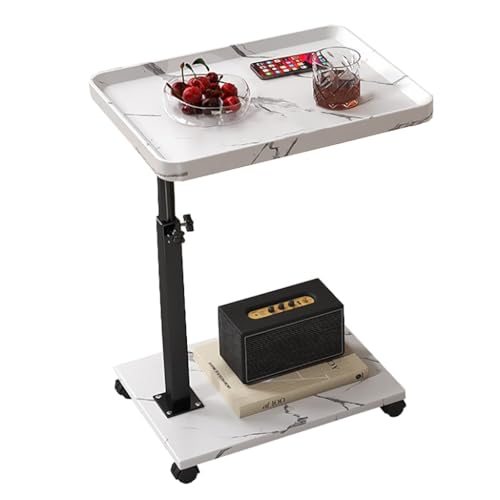 SPYQKHSH Beistelltische aus Holz im Landhausstil, Verstellbarer Schreibtisch for den Heimcomputer, drehbarer doppelschichtiger Couchtisch, for das Wohnzimmer, Schlafzimmer, Hostel(C) von SPYQKHSH