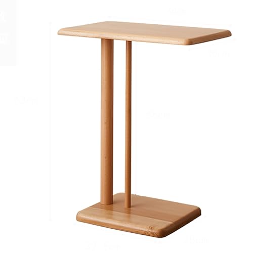 SPYQKHSH C-förmiger Beistelltisch, Sofa-Beistelltisch aus Massivholz for das Wohnzimmer, Laptop-Schreibtisch for das Schlafzimmer, einfacher Nachttisch mit Zeitschriftenablage(A) von SPYQKHSH