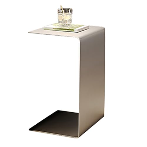 SPYQKHSH C-förmiger Beistelltisch for Couch, Sofa und Bett, Nachttisch aus Edelstahl, Laptop-Schreibtisch, for Wohnzimmer, Schlafzimmer, Büro, Balkon(A) von SPYQKHSH