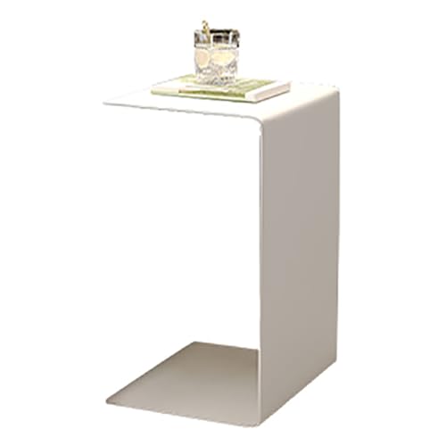 SPYQKHSH C-förmiger Beistelltisch for Couch, Sofa und Bett, Nachttisch aus Edelstahl, Laptop-Schreibtisch, for Wohnzimmer, Schlafzimmer, Büro, Balkon(B) von SPYQKHSH
