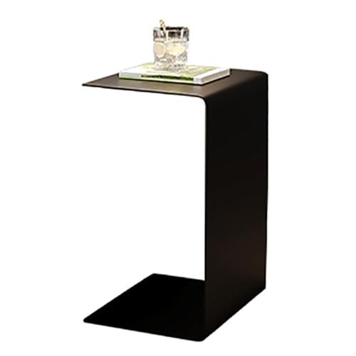 SPYQKHSH C-förmiger Beistelltisch for Couch, Sofa und Bett, Nachttisch aus Edelstahl, Laptop-Schreibtisch, for Wohnzimmer, Schlafzimmer, Büro, Balkon(C) von SPYQKHSH