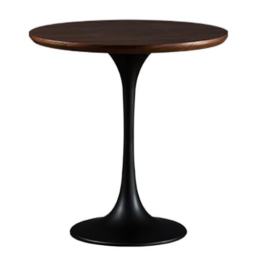 SPYQKHSH Couchtisch aus Holz, runder Stehtisch, Konferenztisch fürs Büro, Esstisch mit stabilem Metallfuß, for Küche, Esszimmer, Zuhause und Bistro(A,60x61cm) von SPYQKHSH