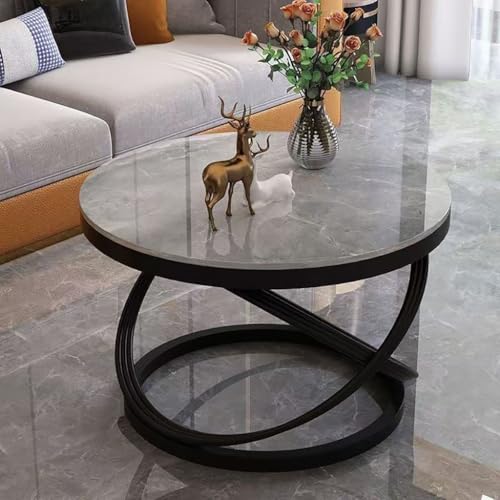 SPYQKHSH Couchtisch aus Schiefer, nordischer Sofa-Beistelltisch for das Wohnzimmer, Verhandlungstisch, runder Nachttisch for kleine Wohnungen, Nachmittagsteetisch(D,70x45cm) von SPYQKHSH