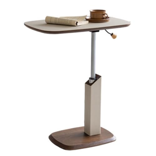 SPYQKHSH Höhenverstellbarer C-förmiger Beistelltisch, 360° drehbare Couch-Beistelltische, Snack-Beistelltisch for Bett oder Stuhl, Außenlackierung aus Sattelleder von SPYQKHSH