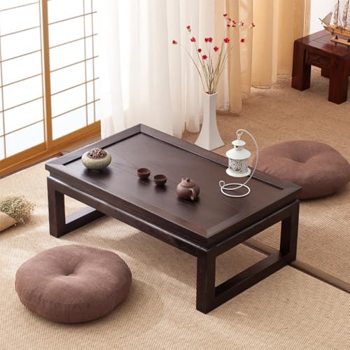 SPYQKHSH Japanischer Bodentisch, Niedriger Tisch for Sitzen Auf Dem Boden, Computertisch Am Bett, for Erkerfenster Tatami Teestube Balkon Wohnzimmer Im Freien(A,70x45x30cm) von SPYQKHSH