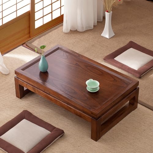 SPYQKHSH Japanischer Bodentisch, Niedriger Tisch for Sitzen Auf Dem Boden, Computertisch Am Bett, for Erkerfenster Tatami Teestube Balkon Wohnzimmer Im Freien(B,70x45x30cm) von SPYQKHSH