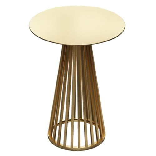 SPYQKHSH Kleiner runder Beistelltisch fürs Wohnzimmer, moderner Getränketisch, Akzenttisch aus Metall, for kleines Wohnzimmer, Schlafzimmer, Gold/Schwarz(A) von SPYQKHSH