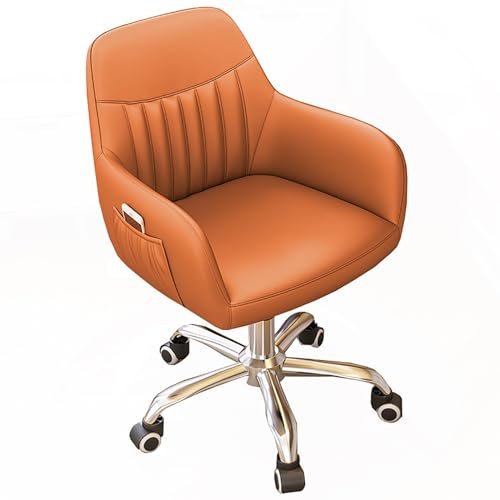 SPYQKHSH Mid-Century Modern Home-Office-Stühle, drehbare Arbeitsstühle, Schreibtisch-Gästestühle aus Kunstleder, weich gepolsterte, charakteristische Sessel (Color : D) von SPYQKHSH