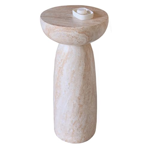 SPYQKHSH Moderner, runder, hoher Beistelltisch, dekorativer Beistelltisch mit Marmorimitatstruktur, for kleine Räume im Wohnzimmer, Schlafzimmer, Sofa von SPYQKHSH