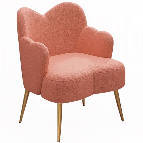 SPYQKHSH Moderner cremefarbener Wind Vanity Chair, gepolsterter Akzentstuhl, bequemer Muschelstuhl, Sessel, niedlicher Lammhaar-Einzelsofastuhl (Color : C) von SPYQKHSH
