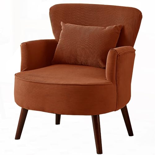 SPYQKHSH Moderner gepolsterter Mid-Century-Retro-Loungesessel, bequemer dekorativer Stuhl for das Wohnzimmer, Freizeitstuhl aus Cord mit Massivholzrahmen (Color : C) von SPYQKHSH
