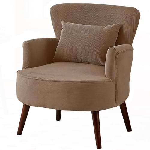 SPYQKHSH Moderner gepolsterter Mid-Century-Retro-Loungesessel, bequemer dekorativer Stuhl for das Wohnzimmer, Freizeitstuhl aus Cord mit Massivholzrahmen (Color : D) von SPYQKHSH