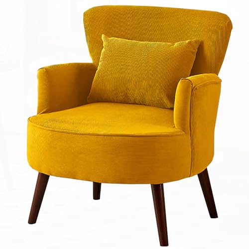 SPYQKHSH Moderner gepolsterter Mid-Century-Retro-Loungesessel, bequemer dekorativer Stuhl for das Wohnzimmer, Freizeitstuhl aus Cord mit Massivholzrahmen (Color : E) von SPYQKHSH
