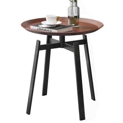 SPYQKHSH Runder Beistelltisch, Couchtisch mit industriellem Akzent, Nachttisch aus Metall, Kleiner Couch-Beistelltisch, for Wohnzimmer, Schlafzimmer, kleine Räume(A,50x50cm) von SPYQKHSH