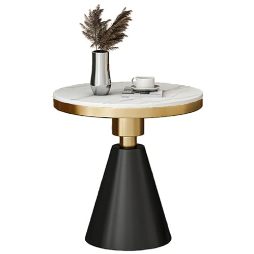 SPYQKHSH Runder Beistelltisch, Sofa-Beistelltisch mit Metallrahmen, moderner Nachttisch, Akzenttisch, for kleine Räume, Büro, Wohnzimmer, Schlafzimmer(B,60x75cm) von SPYQKHSH