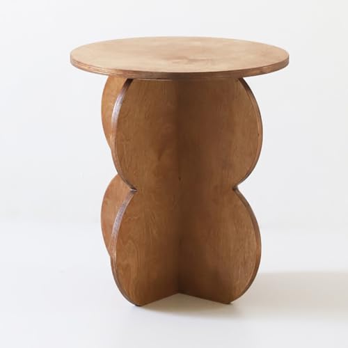 SPYQKHSH Runder Kleiner Retro-Beistelltisch, Couchtisch aus Massivholz, moderner Nachttisch, Getränketisch, zur Verwendung als Nachttisch im Schlafzimmer oder als Akzent im Wohnzimmer von SPYQKHSH