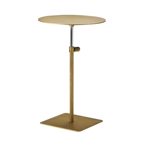 SPYQKHSH Runder Stehtisch, höhenverstellbar, Kneipentisch mit vergrößerter Basis, Silberne Edelstahlmöbel, for Wohnzimmer, Terrasse, Bistro, Café(B) von SPYQKHSH