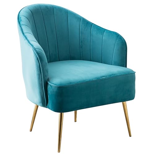SPYQKHSH Samt-Akzentstuhl, bequemer gepolsterter Sessel, Schlafzimmerstuhl mit hoher Rückenlehne, Wohnzimmer-Balkon-Freizeit-Einzelsofa-Stuhl (Color : A) von SPYQKHSH