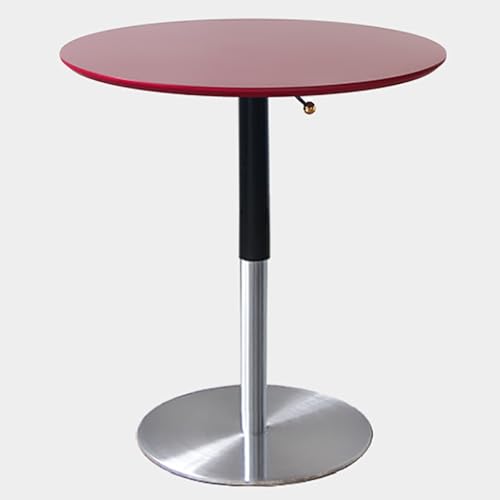 SPYQKHSH Stehtisch, höhenverstellbarer runder Kneipentisch, moderner Esstisch aus der Mitte des Jahrhunderts mit stabilem Metallsockel, for Wohnzimmer, Café, Büro, Bistro(C,80x77cm) von SPYQKHSH