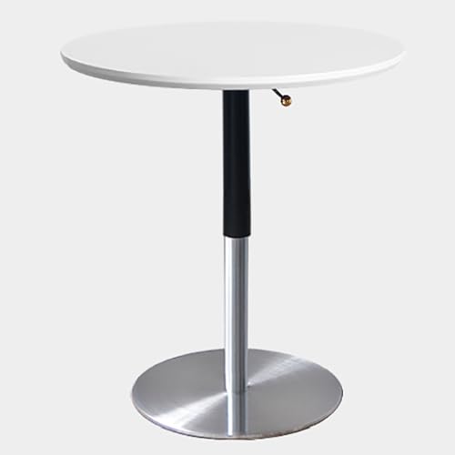 SPYQKHSH Stehtisch, höhenverstellbarer runder Kneipentisch, moderner Esstisch aus der Mitte des Jahrhunderts mit stabilem Metallsockel, for Wohnzimmer, Café, Büro, Bistro(E,80x77cm) von SPYQKHSH