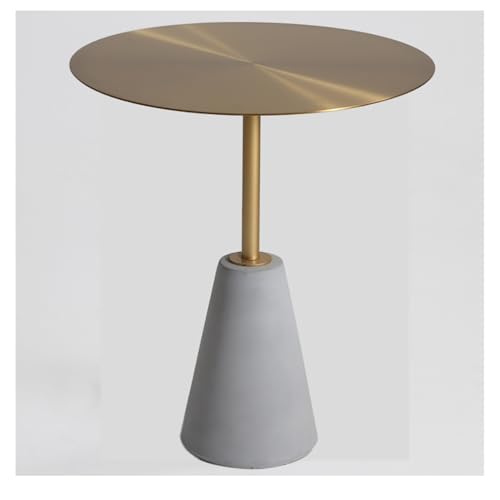 SPYQKHSH Stehtisch aus Edelstahl, runder Cocktailtisch in Thekenhöhe mit vergrößertem Zementsockel, for Wohnzimmer, Terrasse, Bistro, Café, Restaurant(B,60x75cm) von SPYQKHSH
