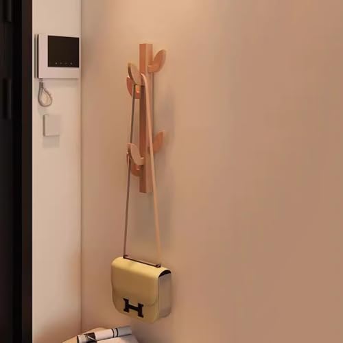 SPYQKHSH Vertikale Garderobenständer-Wandhalterung, Stabile Hutablage aus Holz, Garderobenhaken, Flurgarderobe mit 6 Haken, Moderne Kreativität, Heimdekoration(A) von SPYQKHSH