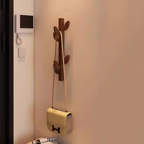 SPYQKHSH Vertikale Garderobenständer-Wandhalterung, Stabile Hutablage aus Holz, Garderobenhaken, Flurgarderobe mit 6 Haken, Moderne Kreativität, Heimdekoration(B) von SPYQKHSH
