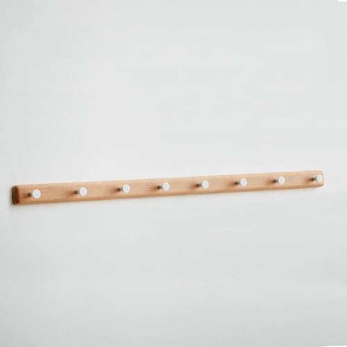 SPYQKHSH Wandgarderobe, Wandregal for den Eingangsbereich mit Haken, Kleiderhaken aus Holz und Schlüsselhalter for Badezimmer, Flur, Wohnzimmer, Schlafzimmer(B,80cm) von SPYQKHSH