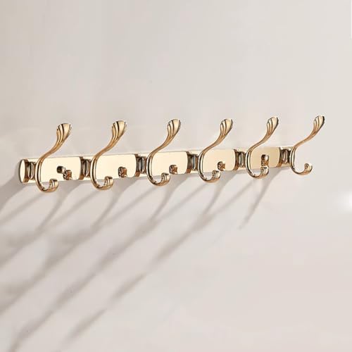 SPYQKHSH Wandgarderobe, robuste Kleiderhaken aus Metall, kreativer, stilvoller Huthalter in goldener Optik, Handtuchhaken for Badezimmer, Flur, Küche und Büro(A,57.2cm) von SPYQKHSH