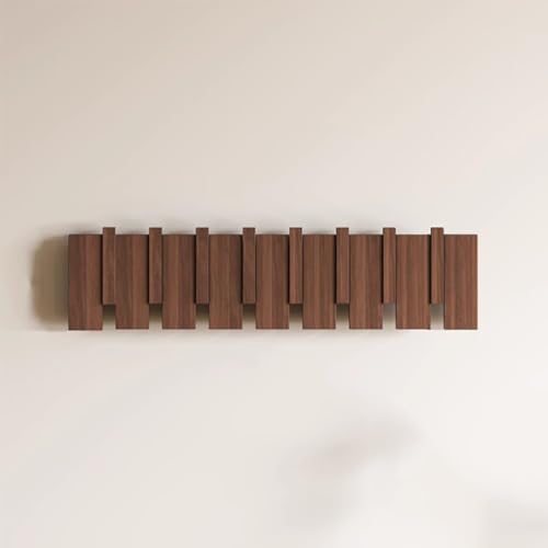 SPYQKHSH Wandgarderobe aus Holz, herunterklappbare Wandhakenleiste mit 6 Haken, moderner Klavier-Wandgarderobenhalter for Eingangsbereich, Badezimmer, Schlafzimmer, Küche(A,58cm) von SPYQKHSH