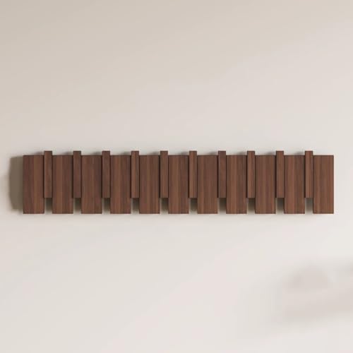 SPYQKHSH Wandgarderobe aus Holz, herunterklappbare Wandhakenleiste mit 6 Haken, moderner Klavier-Wandgarderobenhalter for Eingangsbereich, Badezimmer, Schlafzimmer, Küche(A,71.5cm) von SPYQKHSH