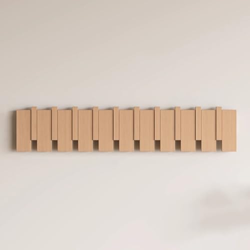 SPYQKHSH Wandgarderobe aus Holz, herunterklappbare Wandhakenleiste mit 6 Haken, moderner Klavier-Wandgarderobenhalter for Eingangsbereich, Badezimmer, Schlafzimmer, Küche(B,71.5cm) von SPYQKHSH