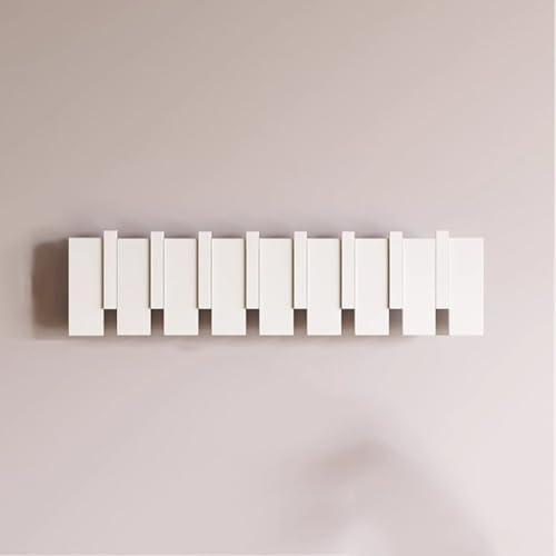 SPYQKHSH Wandgarderobe aus Holz, herunterklappbare Wandhakenleiste mit 6 Haken, moderner Klavier-Wandgarderobenhalter for Eingangsbereich, Badezimmer, Schlafzimmer, Küche(C,58cm) von SPYQKHSH