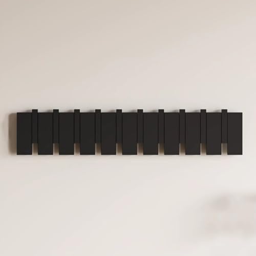 SPYQKHSH Wandgarderobe aus Holz, herunterklappbare Wandhakenleiste mit 6 Haken, moderner Klavier-Wandgarderobenhalter for Eingangsbereich, Badezimmer, Schlafzimmer, Küche(D,71.5cm) von SPYQKHSH