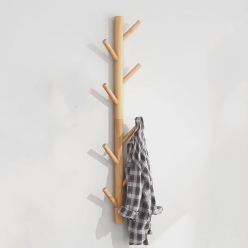 SPYQKHSH Wandgarderobe aus Holz, moderne minimalistische und aufrechte Garderobe, Baumgarderobe for die Eingangswand, for Hüte, Kleidung, Schals, Handtaschen(A,84cm) von SPYQKHSH