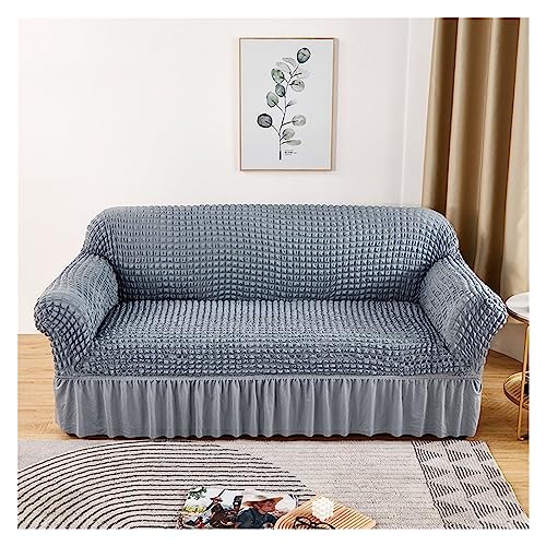 Sofahusse mit Rock ，Mit Rock Jacquard Stretch Bezug Dekoration Couch Polstersofa Größe:mit Rüschen universeller Möbelschutz für das Wohnzimmer (Color : 14, Size : 3seat) von SPeesy