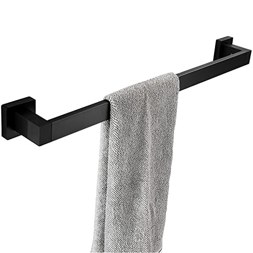 SpeeSy Badetuchstange, Handtuchstange zur Wandmontage, Schwarzer quadratischer Handtuchhalter, Handtuchstange für Einzelpersonen, Handtuchregal in Mehreren Größen, Schraubenmontage (Größe: 40 cm) von SPeesy