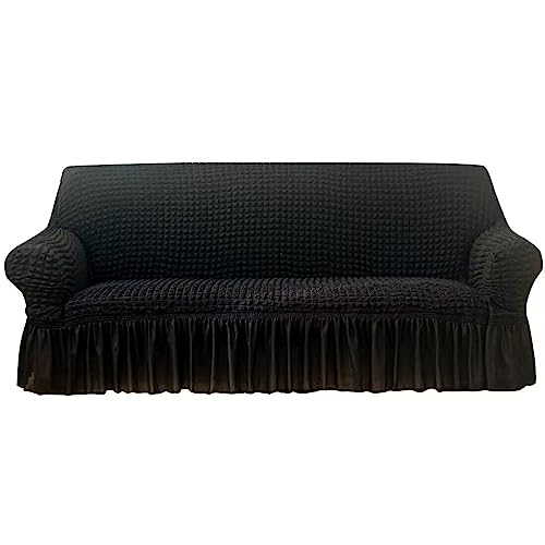 Stretch Rüschen Sofabezug1 Stück Sofaüberwurf mit Rock mit 1-Sitzer 2-Sitzer und 3-Sitzer waschbar hochelastisch dehnbar Sofaschoner Einfach anzubringender universeller Möbelschutz für das Wohnzimmer von SPeesy