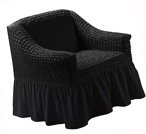 Stretch Rüschen Sofabezug1 Stück Sofaüberwurf mit Rock mit 1-Sitzer 2-Sitzer und 3-Sitzer waschbar hochelastisch dehnbar Sofaschoner Einfach anzubringender universeller Möbelschutz für das Wohnzimmer von SPeesy