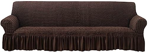 Stretch Rüschen Sofabezug1 Stück Sofaüberwurf mit Rock mit 1-Sitzer 2-Sitzer und 3-Sitzer waschbar hochelastisch dehnbar Sofaschoner Einfach anzubringender universeller Möbelschutz für das Wohnzimmer von SPeesy