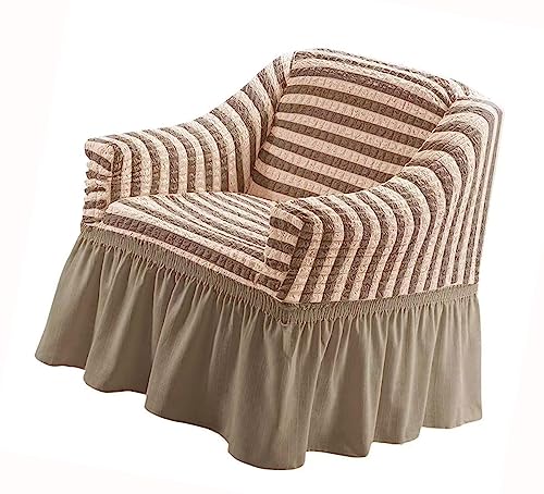 Stretch Rüschen Sofabezug1 Stück Sofaüberwurf mit Rock mit 1-Sitzer 2-Sitzer und 3-Sitzer waschbar hochelastisch dehnbar Sofaschoner Einfach anzubringender universeller Möbelschutz für das Wohnzimmer von SPeesy