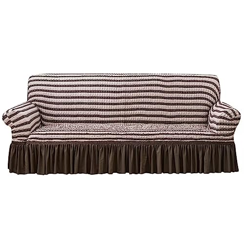 Stretch Rüschen Sofabezug1 Stück Sofaüberwurf mit Rock mit 1-Sitzer 2-Sitzer und 3-Sitzer waschbar hochelastisch dehnbar Sofaschoner Einfach anzubringender universeller Möbelschutz für das Wohnzimmer von SPeesy