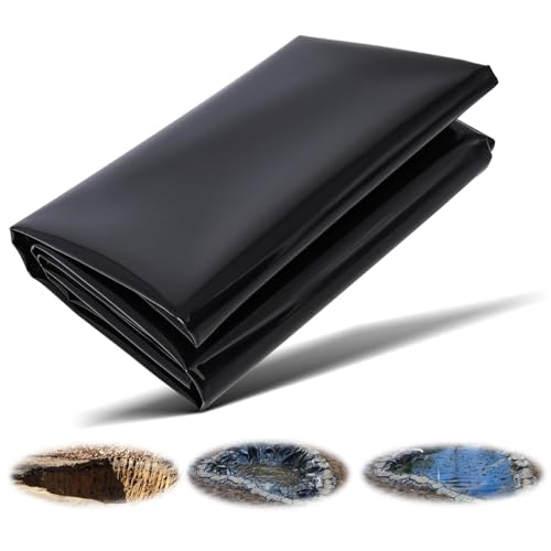 TeichVision - Premium PVC Teichfolie Schwarz - Stärke 0,5 Mm -2x2,5 3x3 3x2m/PVC Folie Schwarz Auch Geeignet Als Hochbeet Folie Wasserdicht (Farbe : Schwarz, Größe : 5X8M) von SPeesy