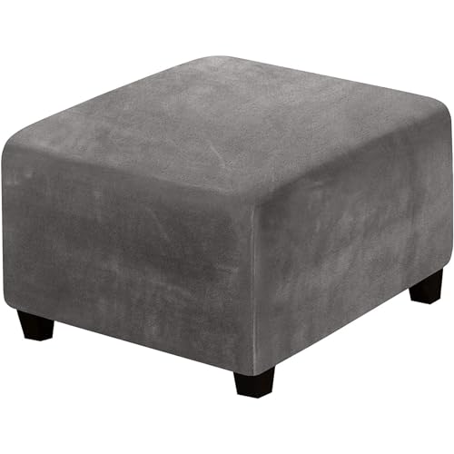 Überzug Hocker Quadratische 40x40 44x44 50x50 Ottoman Bezug Stretch Samt/Jacquard Hockerbezug Abnehmbarer Staubdichte Weiche Lagerung Fußhocker-Schonbezug Waschbarer (Color : 5#, Size : 17''-22''/43 von SPeesy